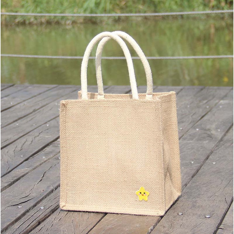 【Professional Customization】Jute Bag Gift Bag Handbag Simple Girl's Small Fresh Linen Rice Bag Fruit Shopping Bag Printable Logo Manufacturers Customized Various Sizes and Styles(minimum 50pcs)