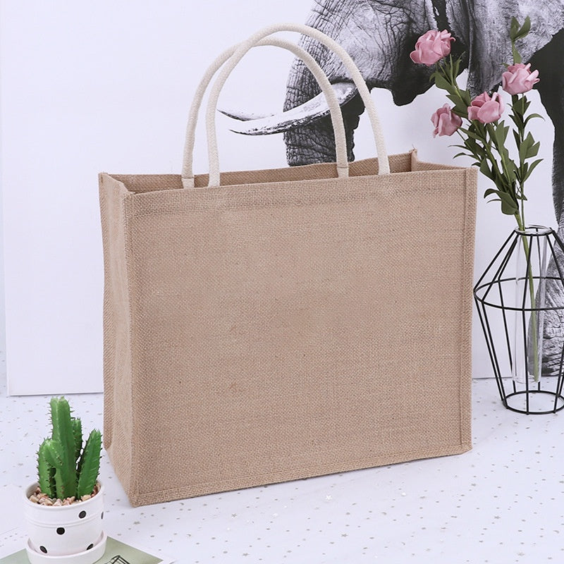 【Professional Customization】Jute Bags Practical Jute Handbags Linen Cotton Linen Shopping Bags Printable Logo Manufacturers Customized Various Sizes and Styles(minimum 50pcs)