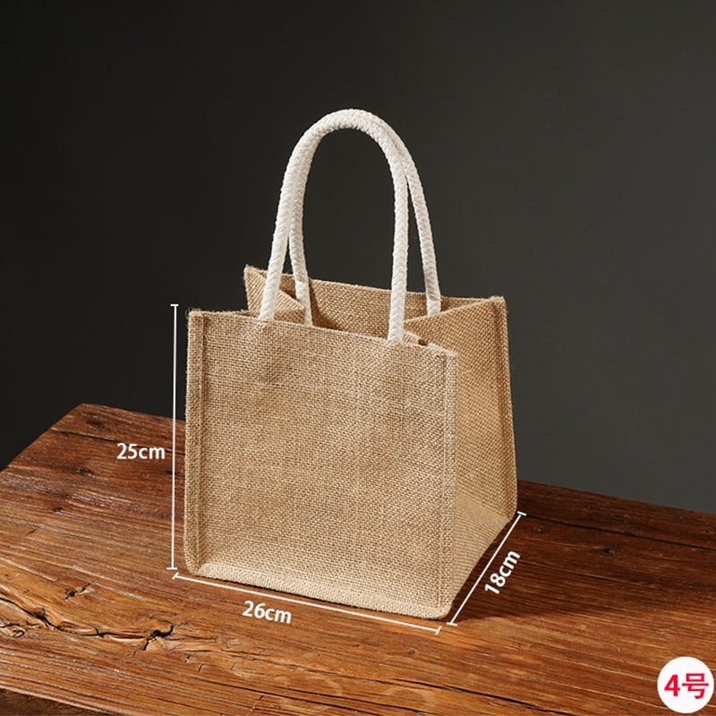 【Professional Customization】Retro Art Cotton And Linen Tote Bag Woven Small Cloth Bag Shopping Eco-friendly Bag Carrying Book Bag Storage Small Printable Logo Manufacturers Customized Various Sizes and Styles(minimum 50pcs)