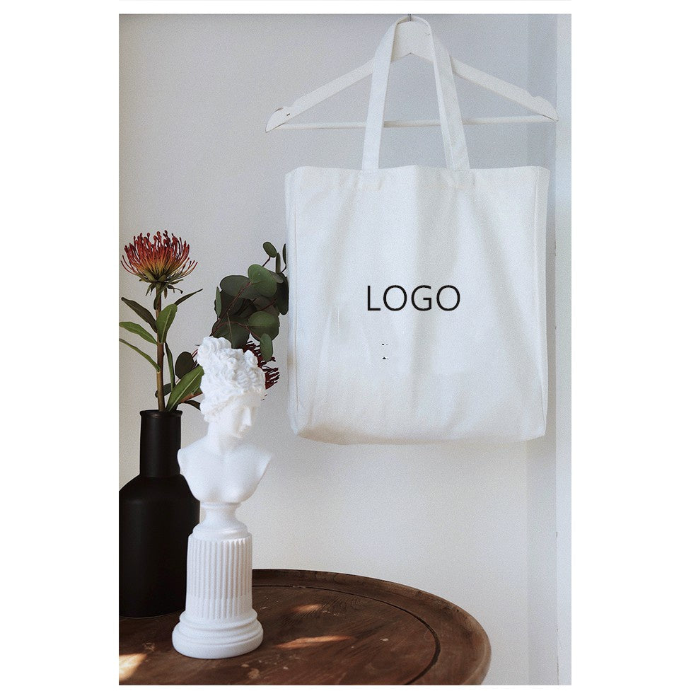 【Professional Customization】Canvas Bag Women's Fashion Canvas Bag New Shoulder Handbag Student Simple Storage Bag Reusable Shopping Bags Printable Logo Manufacturers Customized Various Sizes and Styles(minimum 50pcs)