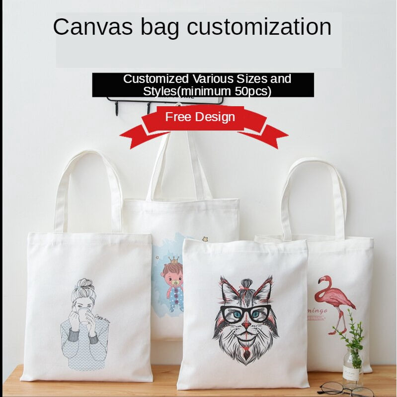 【Professional Customization】Canvas Bag Shopping Bag Handbag Customized Advertisement Business Enterprise Publicity Cotton Bag Printable Logo Manufacturers Customized Various Sizes and Styles(minimum 50pcs)