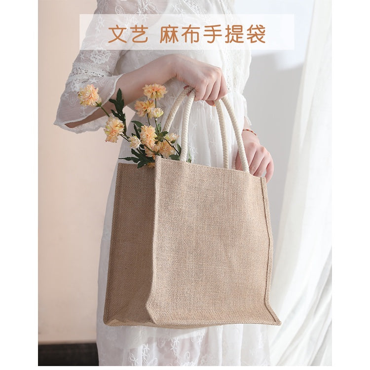 【Professional Customization】Japanese Lunch Boxes Bags Portable Linen Bags Literature And Art Lunches Handbags Women's Linen Shopping Bags DIY Printable Logo Manufacturers Customized Various Sizes and Styles(minimum 50pcs)