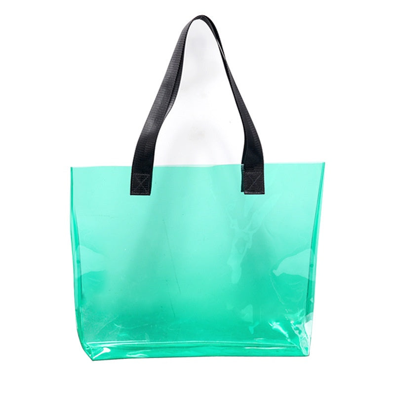 【Professional Customization】PVC Portable Transparent Jelly Bag Plastic Clothing Shopping Gift Fruit Bag Mail Printable Logo Manufacturers Customized Various Sizes and Styles(minimum 50pcs)