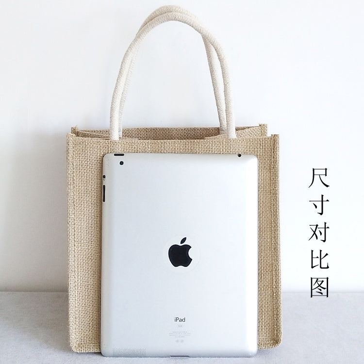 【Professional Customization】Jute Bag Linen Gift Bag Handbag Making Korean Version of Simple Rice Bag Handbag Girl's Small Fresh Linen Bag Printable Logo Manufacturers Customized Various Sizes and Styles(minimum 50pcs)