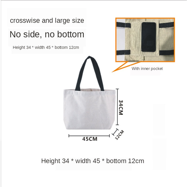 【Professional Customization】Environmental protection canvas bag student handbag tutorial cotton bag training advertising shopping bags Printable Logo Manufacturers Customized Various Sizes and Styles(minimum 50pcs)