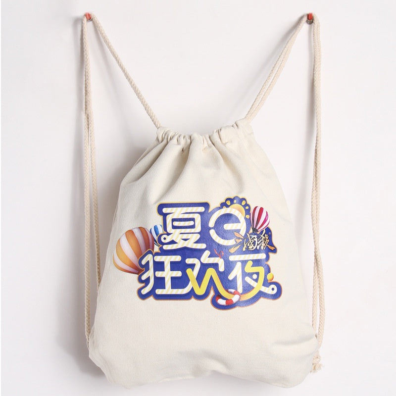 【Professional Customization】Canvas Polyester Backpack Bundle Pocket Sporting Goods Storage Bag Advertising Campaign Gift BagPrintable Logo Manufacturers Customized Various Sizes and Styles(minimum 50pcs)