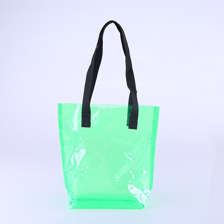 【Professional Customization】Transparent Hand-held Pvc Bag One-shoulder PVC Shopping Bag Japanese Beauty Bag Free DesignPrintable Logo Manufacturers Customized Various Sizes and Styles(minimum 50pcs)