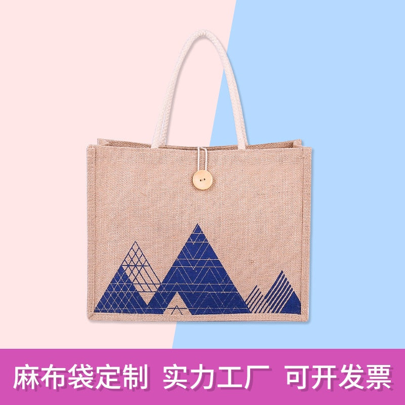 【Professional Customization】Natural Linen Cloth Bag Advertising Drawstring Bag Custom Jute Portable Reusable Shopping Bags WaterproofPrintable Logo Manufacturers Customized Various Sizes and Styles(minimum 50pcs)