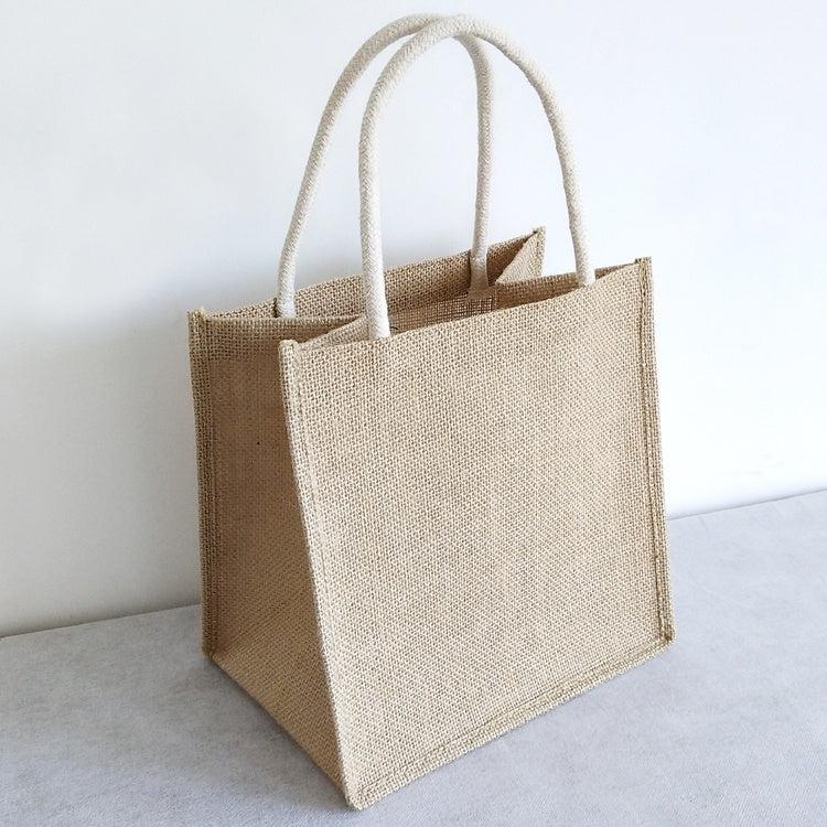 【Professional Customization】Jute Bag Linen Gift Bag Handbag Making Korean Version of Simple Rice Bag Handbag Girl's Small Fresh Linen Bag Printable Logo Manufacturers Customized Various Sizes and Styles(minimum 50pcs)