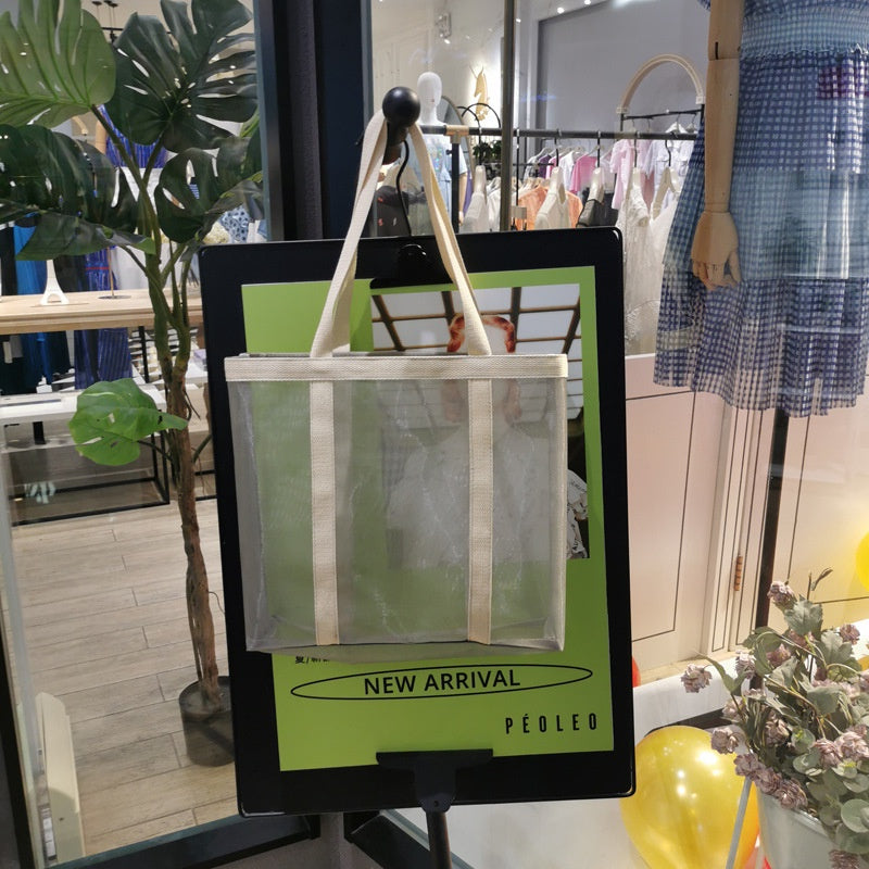 【Professional Customization】Custom Shopping Bag Nylon Mesh Bag Clothing Store Eco-friendly Bag Can Print Logo Spot Beach Bag CustomizationPrintable Logo Manufacturers Customized Various Sizes and Styles(minimum 50pcs)