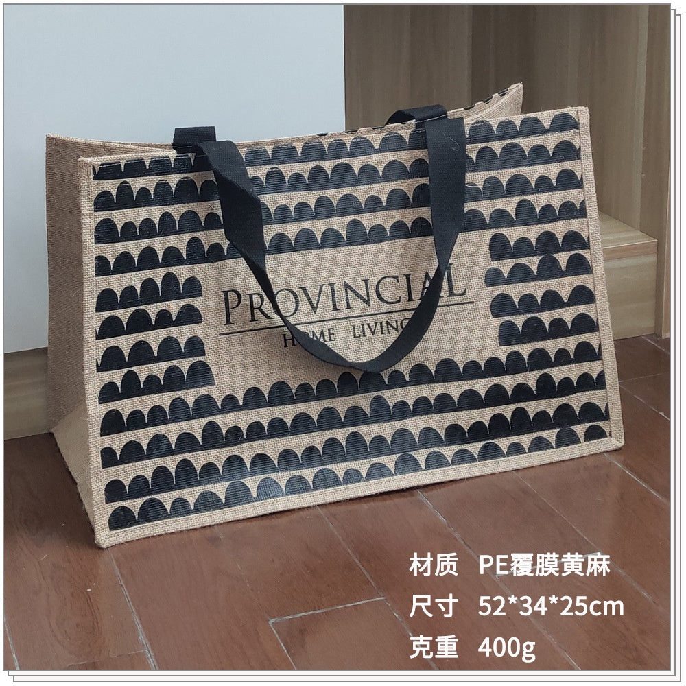 【Professional Customization】Customized Fashion Printing Portable Sack Large Shopping Storage Bag Jute Bag Coarse Linen Gift PackagingPrintable Logo Manufacturers Customized Various Sizes and Styles(minimum 50pcs)