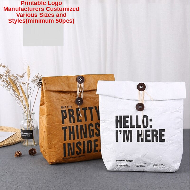 【Professional Customization】DuPont Paper Bag Custom Printed Logo Can Not Tear The Paper Bag Printable Logo Manufacturers Customized Various Sizes and Styles(minimum 50pcs)