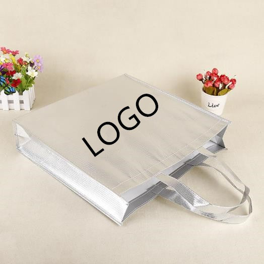 【Professional Customization】Laser Nonwoven Bag Gift Gold Silver Bright Portable Shopping Advertising Bag Printable Logo Manufacturers Customized Various Sizes and Styles(minimum 50pcs)