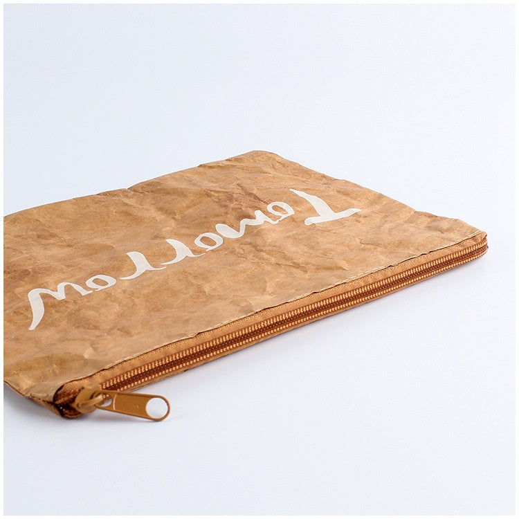 【Professional Customization】Can Customize Washable Kraft Paper Zippers Data Bags Stationery BagsPrintable Logo Manufacturers Customized Various Sizes and Styles(minimum 50pcs)