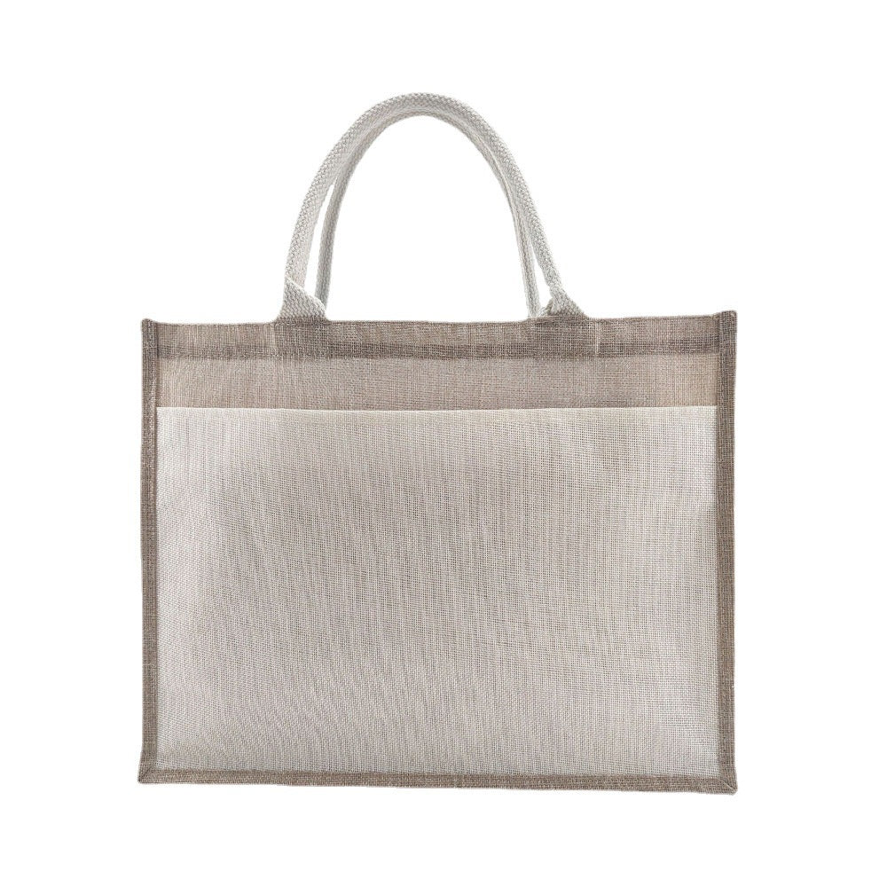 【Professional Customization】Spot Blank Hand-held Linen Bag Custom-made Imitation Jute Tea Gift Bag Hand-held Shopping Bag Custom-made Wholesale Printable Logo Manufacturers Customized Various Sizes and Styles(minimum 50pcs)