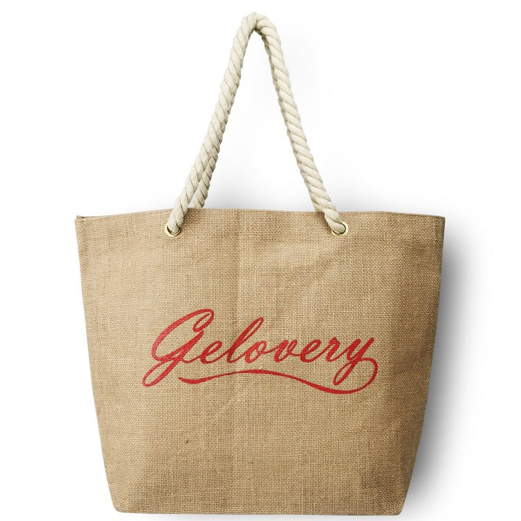 【Professional Customization】Natural Linen Cloth Bag Advertising Drawstring Bag Custom Jute Portable Reusable Shopping Bags WaterproofPrintable Logo Manufacturers Customized Various Sizes and Styles(minimum 50pcs)