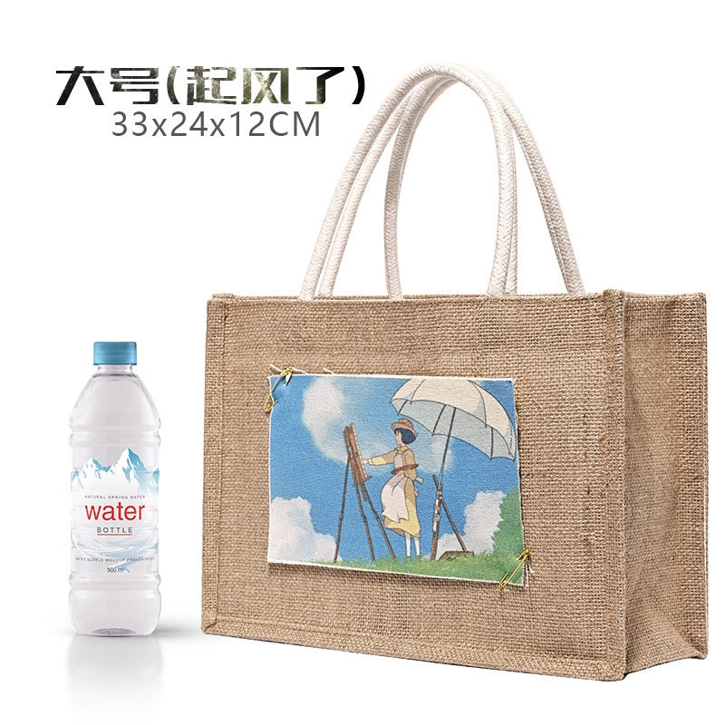 【Professional Customization】Linen Bag In Stock Good Product Retro Jute Hand-held Shopping Bag Custom Logo Text No Print Cross BorderPrintable Logo Manufacturers Customized Various Sizes and Styles(minimum 50pcs)