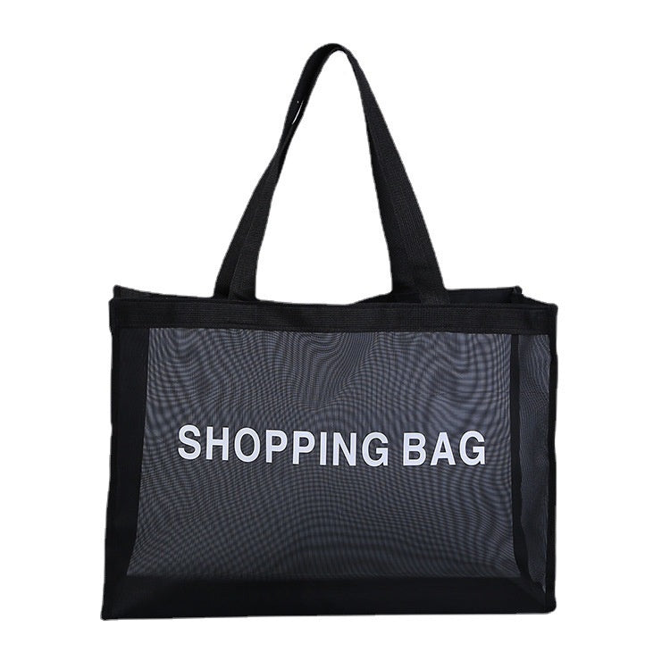 【Professional Customization】Manufacturers Custom-made Transparent Beach Mesh Bag Nylon Mesh Portable Shopping Bag Beach Storage Handbag Wholesale Printable Logo Manufacturers Customized Various Sizes and Styles(minimum 50pcs)