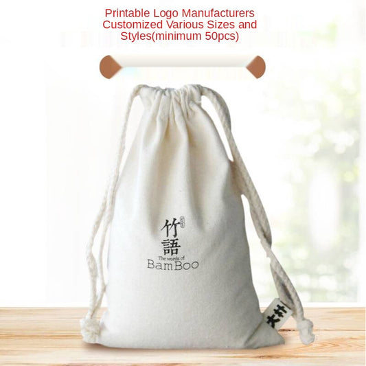 【Professional Customization】Drawstring Bag Small Cloth Bag Bundle Pocket Storage Cloth Bag Gift Cloth Bag Cotton Hemp Canvas Bag Printable Logo Manufacturers Customized Various Sizes and Styles(minimum 50pcs)