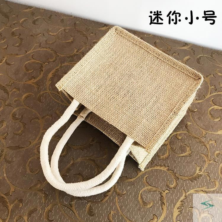 【Professional Customization】Jute Bag Small Bag Retro High Grade Linen Bag Exquisite Simple Gift Bag Gift Bag Handbag Printable Logo (minimum 50pcs) Printable Logo Manufacturers Customized Various Sizes and Styles(minimum 50pcs)