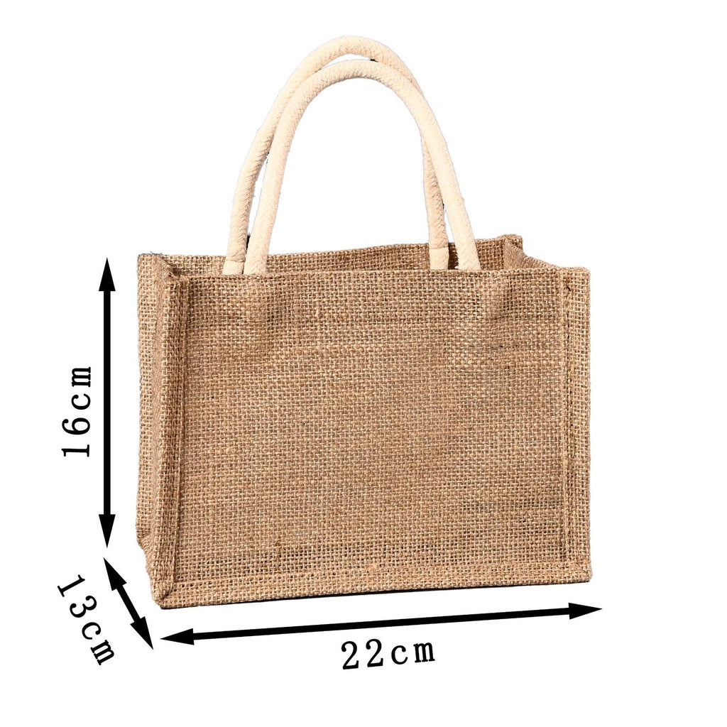 【Professional Customization】Manufacturer's Hand-held Jute Bag Cotton and Hemp Shopping Bag Hand-painted Linen Gift Bag, Retro Coarse Linen BagPrintable Logo Manufacturers Customized Various Sizes and Styles(minimum 50pcs)