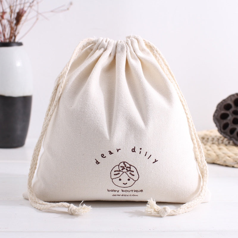 【Professional Customization】Custom Cotton Bag Drawstring Bag Gift Jewelry Storage Bag Rice Bag Chopsticks Straw Tableware Set BagPrintable Logo Manufacturers Customized Various Sizes and Styles(minimum 50pcs)