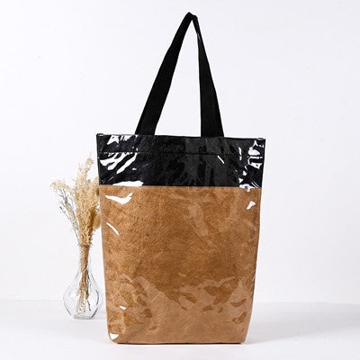 【Professional Customization】DuPont Paper Bag Image Customized Kraft Paper Bag Handbag One Shoulder Tear Resistant Waterproof Paper Bag Printable Logo Manufacturers Customized Various Sizes and Styles(minimum 50pcs)