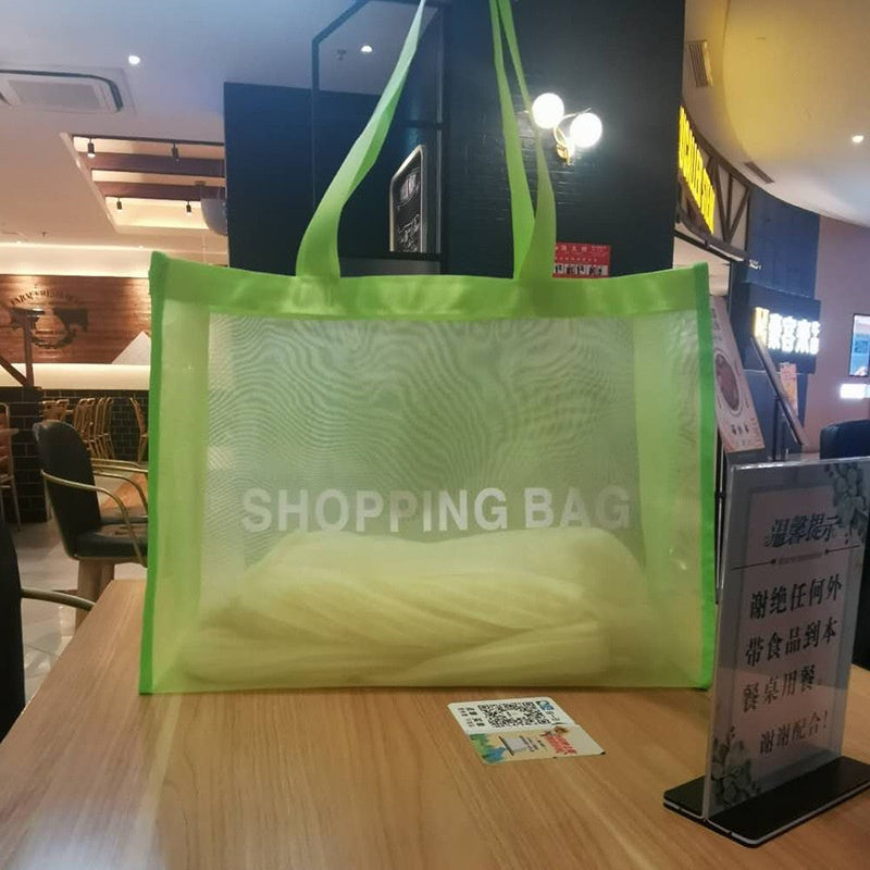 【Professional Customization】Breathable Mesh Shopping Bag Hand Nylon Mesh Cloth Bag Custom Beach Travel Bath Center To ReceivePrintable Logo Manufacturers Customized Various Sizes and Styles(minimum 50pcs)