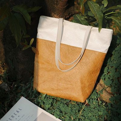 【Professional Customization】Wash Kneading DuPont Paper Bags Custom-made Double-layer Canvas Inside The Shopping Environmental Protection Handbag Printable Logo Manufacturers Customized Various Sizes and Styles(minimum 50pcs)