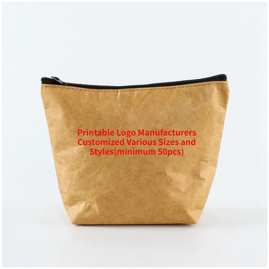 【Professional Customization】Custom Wash Kraft Paper Wash Bags Zipper Bags Can Be Customized Printing Easy To Carry SimplePrintable Logo Manufacturers Customized Various Sizes and Styles(minimum 50pcs)