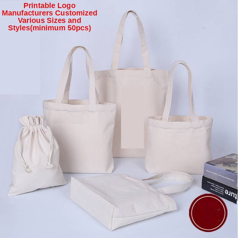 【Professional Customization】Canvas Bag Printing Pattern Advertising Shopping Bag Bundle Pocket Cotton Bag Zipper Handbag Printable Logo Manufacturers Customized Various Sizes and Styles(minimum 50pcs)