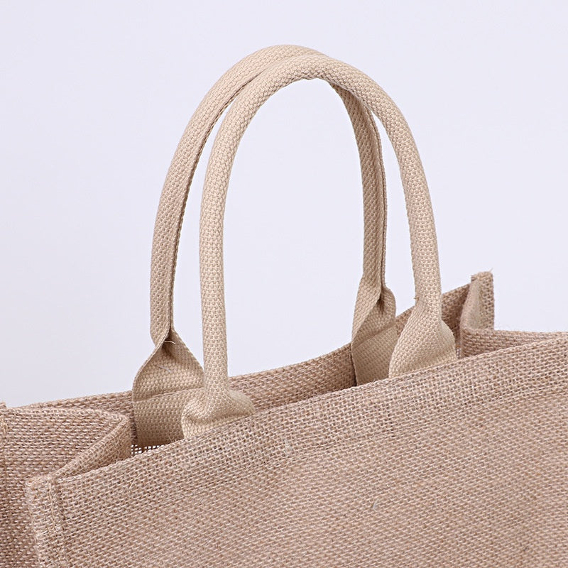 【Professional Customization】Tote Linen Bag Universal Linen Tote Bag Jute Cotton Shopping Bag Gift Bag Printable Logo Manufacturers Customized Various Sizes and Styles(minimum 50pcs)