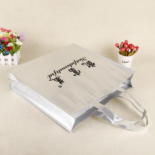 【Professional Customization】Laser Nonwoven Bag Gift Gold Silver Bright Portable Shopping Advertising Bag Printable Logo Manufacturers Customized Various Sizes and Styles(minimum 50pcs)