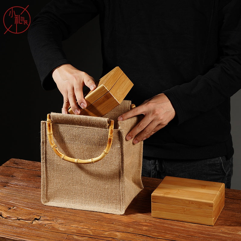 【Professional Customization】Retro Art Cotton And Linen Tote Bag Woven Small Cloth Bag Shopping Eco-friendly Bag Carrying Book Bag Storage Small Printable Logo Manufacturers Customized Various Sizes and Styles(minimum 50pcs)