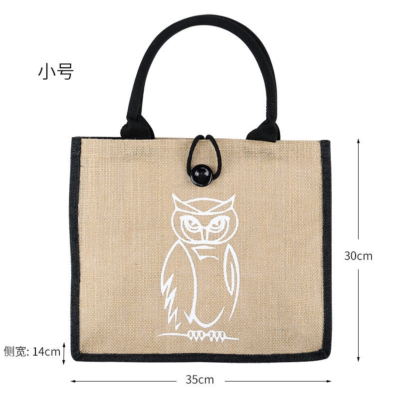 【Professional Customization】Retro Jute Handbags Advertising Shopping Environmental Protection Large-capacity Fashion Handbags Printable Logo Manufacturers Customized Various Sizes and Styles(minimum 50pcs)