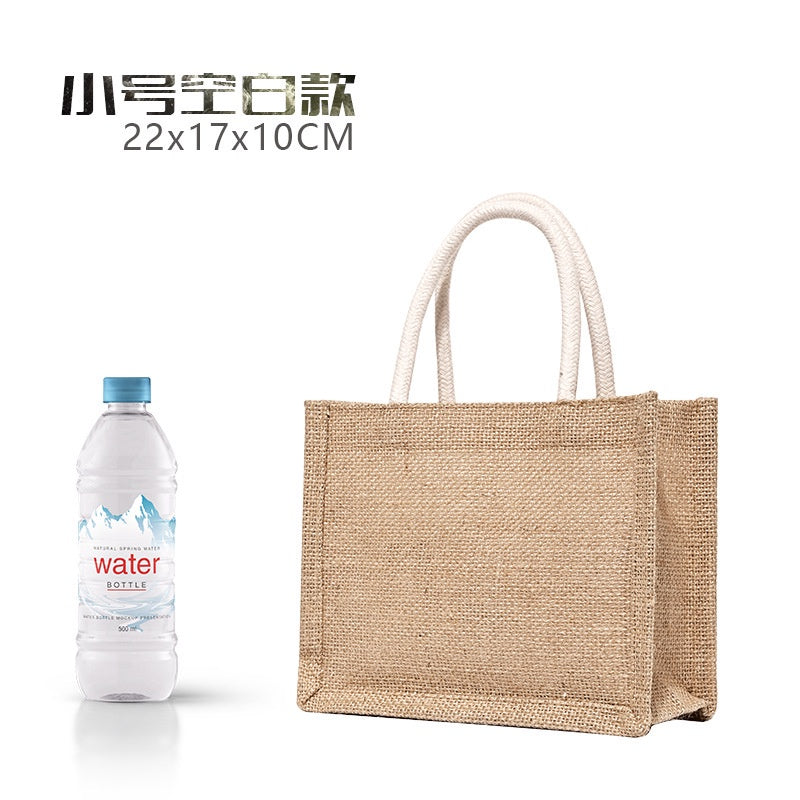 【Professional Customization】Spot Muji with Linen Bag Literary Good Product Jute Hand-held Shopping Bag Custom Cross-border Foreign TradePrintable Logo Manufacturers Customized Various Sizes and Styles(minimum 50pcs)