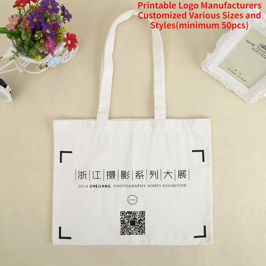 【Professional Customization】Batch Customized Printable Logo Gift Bags Advertising Portable Shopping Cotton BagPrintable Logo Manufacturers Customized Various Sizes and Styles(minimum 50pcs)