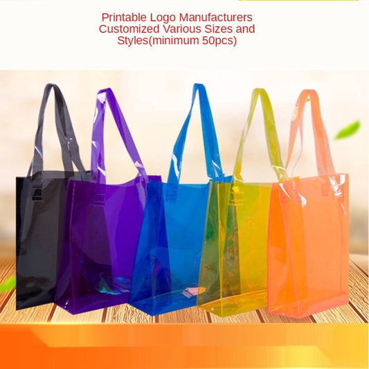 【Professional Customization】Color PVC Bags Plastic Gift Bags Portable Clothing Packaging Bags Printable Logo Manufacturers Customized Various Sizes and Styles(minimum 50pcs)