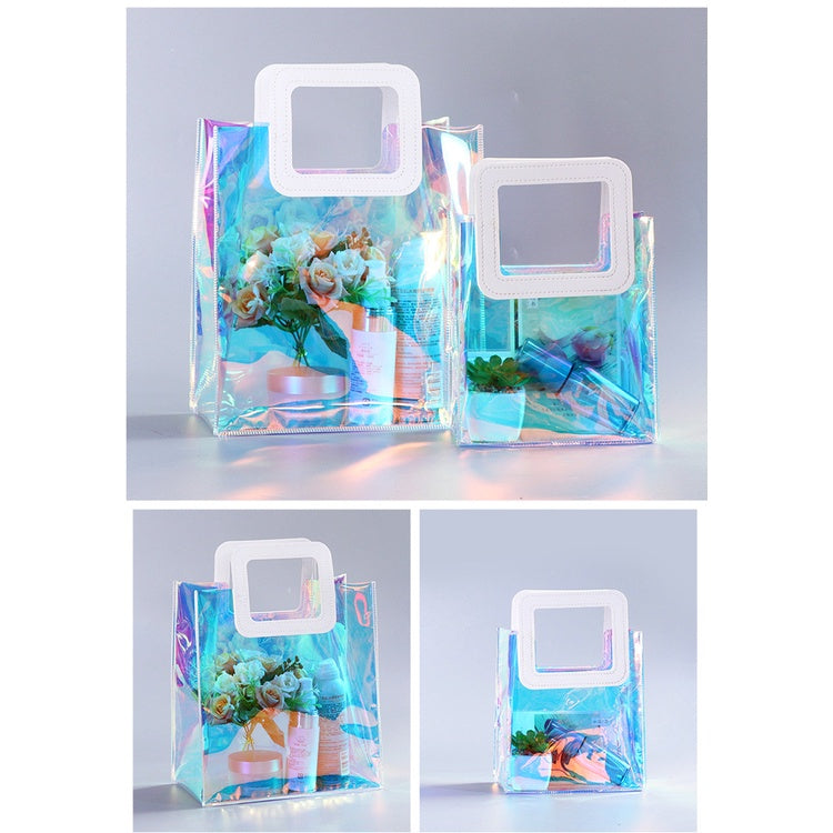 【Professional Customization】Gift Bag Transparent Hand 520 Gift Companion Gift Bag PVC Custom-made Net Red Wind Cake Packaging SpotPrintable Logo Manufacturers Customized Various Sizes and Styles(minimum 50pcs)