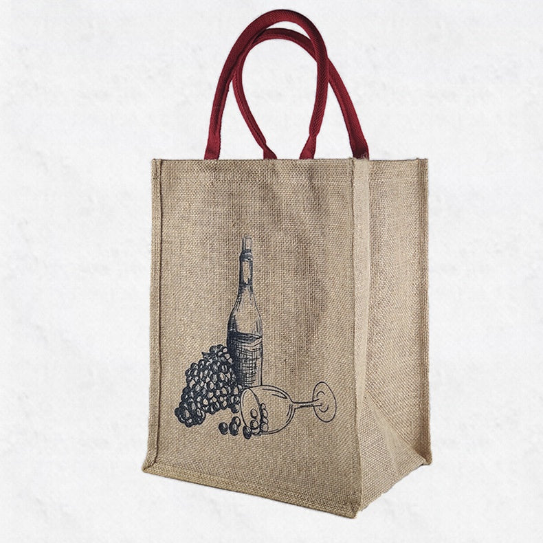 【Professional Customization】Linen Gift Bag Manufacturers Customized Separate Jute Wine Packaging Tote Bag Cotton and Linen Cloth Bag Wholesale Printable Logo Manufacturers Customized Various Sizes and Styles(minimum 50pcs)