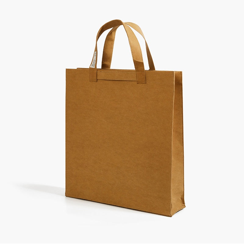 【Professional Customization】New DuPont Paper Handbag Leisure Shopping Bag Washable Kraft Paper Shoulder BagPrintable Logo Manufacturers Customized Various Sizes and Styles(minimum 50pcs)