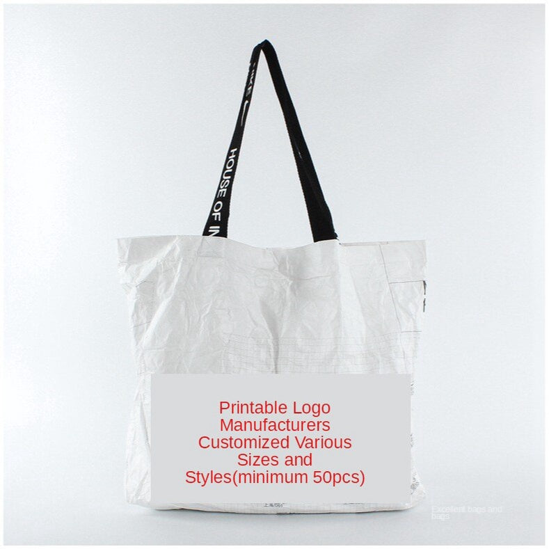 【Professional Customization】Custom Washing Rubbings DuPont Paper Bag Custom Tyvek Teweiqiang Large Capacity Shopping Bag Printable Logo Manufacturers Customized Various Sizes and Styles(minimum 50pcs)