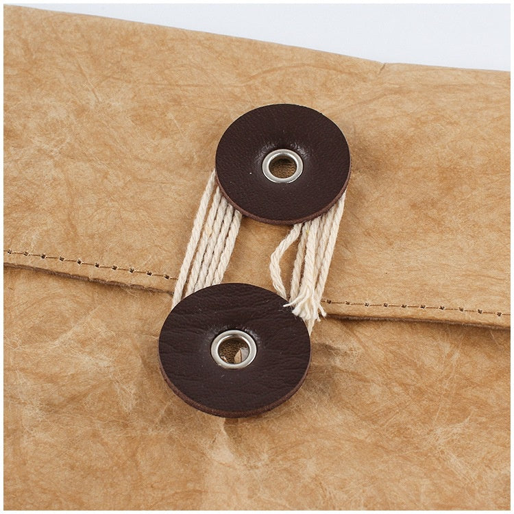 【Professional Customization】Washed Kraft Paper A4 File Bag Korean Press Button File Set Felt File Bag Creative Data Bag Official Document Set TidePrintable Logo Manufacturers Customized Various Sizes and Styles(minimum 50pcs)