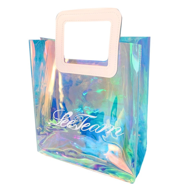 【Professional Customization】Laser Package Pvc Transparent Handbag Shopping Custom Logo Plastic Gift Bag Cosmetics Packaging Ins Net Red Printable Logo Manufacturers Customized Various Sizes and Styles(minimum 50pcs)