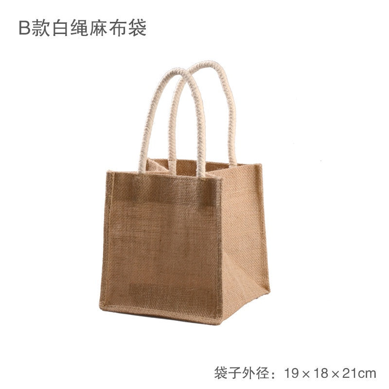 【Professional Customization】Yellow Linen Handbag Cotton And Linen Handbag Gift Box With Bag Teapot Box Bag Literary Printable Logo Manufacturers Customized Various Sizes and Styles(minimum 50pcs)