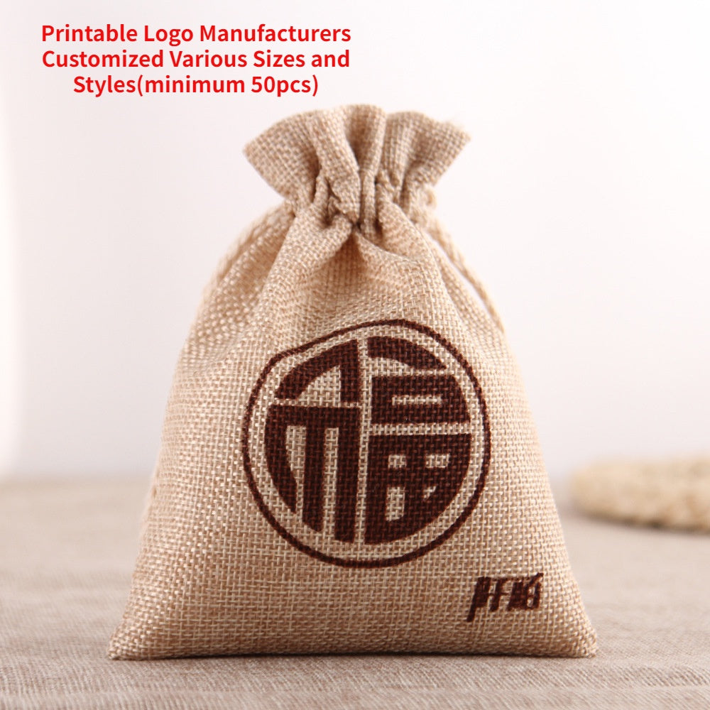 【Professional Customization】Custom Printed Gift Jewelry Grain Bag Product Bag Advertising Small Cloth Bag Linen Bundle PocketPrintable Logo Manufacturers Customized Various Sizes and Styles(minimum 50pcs)