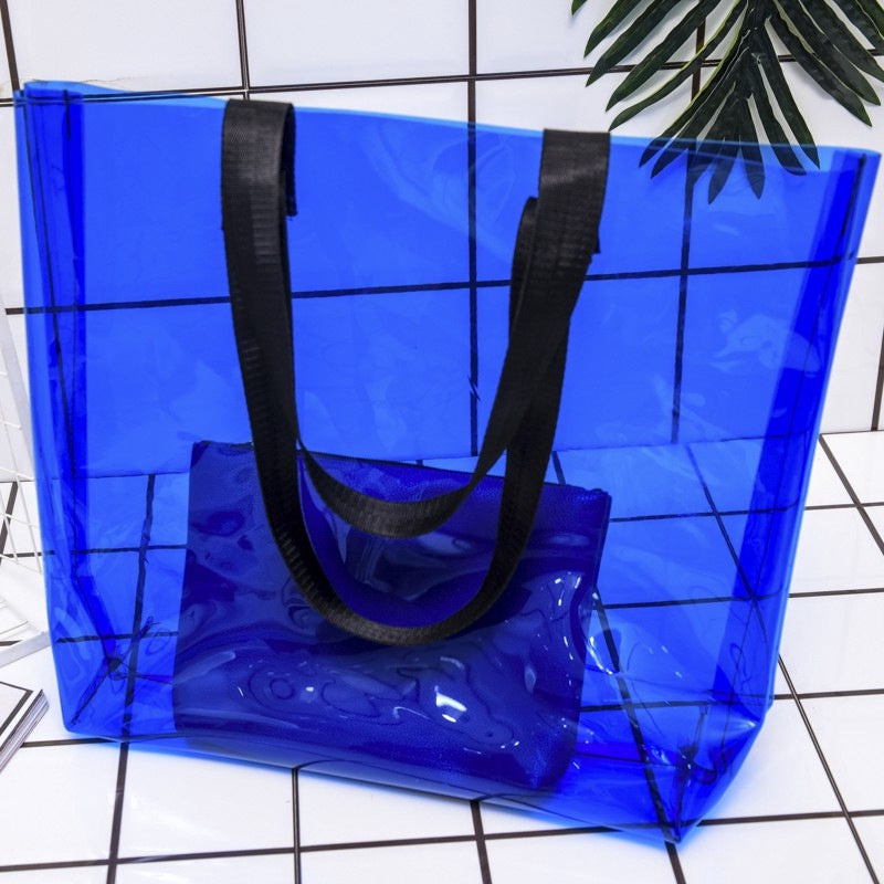 【Professional Customization】Pvc Transparent Colorful Bag Plastic Waterproof Gift Magic Pvc Handbag Color Handbag Printable Logo Manufacturers Customized Various Sizes and Styles(minimum 50pcs)