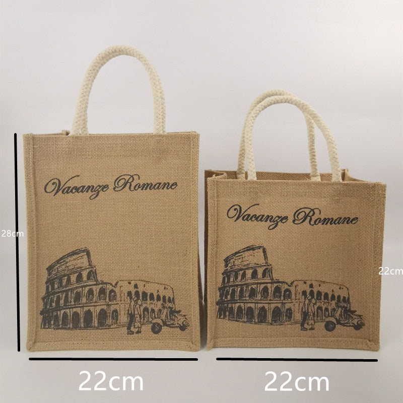 【Professional Customization】Jute Bag Coarse Hemp Portable Environmental Snacks Bag Girl Cotton Linen Bag Printable Logo Manufacturers Customized Various Sizes and Styles(minimum 50pcs)