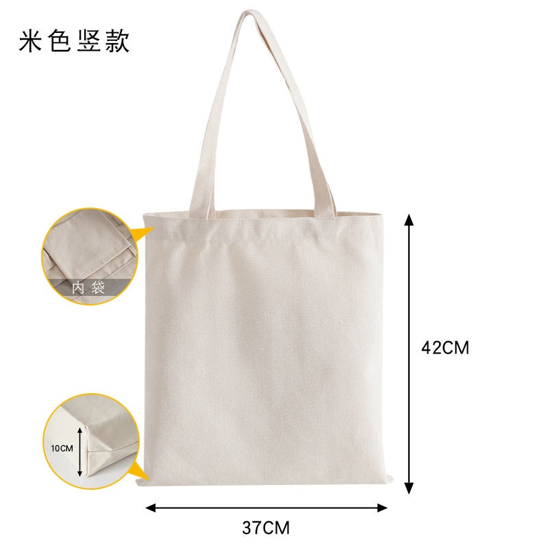 【Professional Customization】Canvas Bag Custom Canvas Bag Custom Pattern Diy Cloth Bag Female Portable Cotton Shopping Bag Green Bag Printable Logo Manufacturers Customized Various Sizes and Styles(minimum 50pcs)