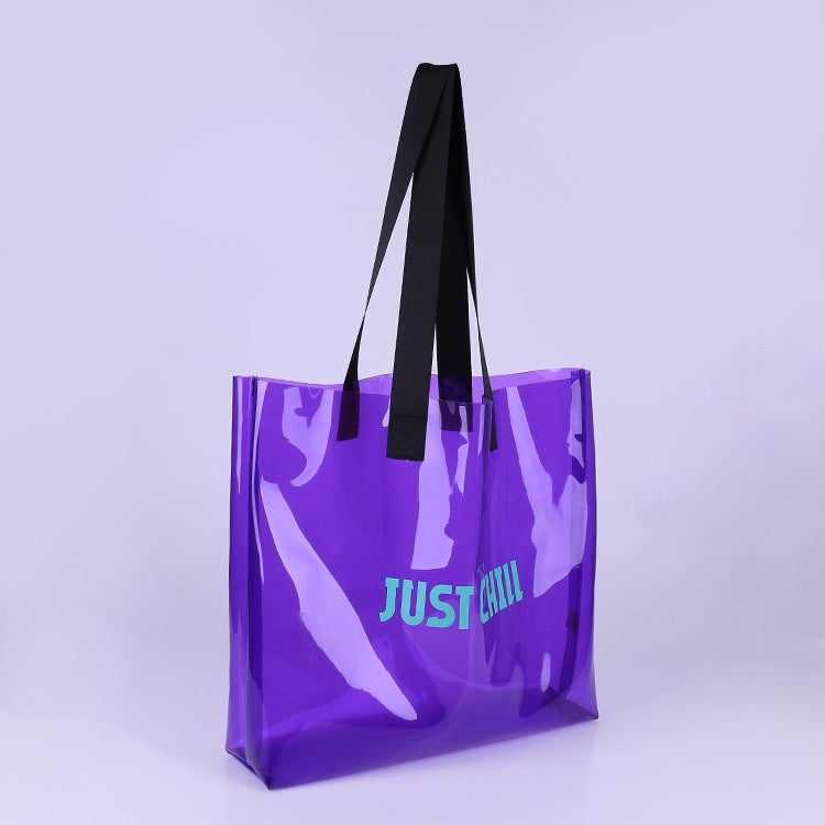 【Professional Customization】Color Transparent PVC Handbag Transparent PVC Jelly Bag Waterproof Single Shoulder PVC Membrane Bag Printable Logo Manufacturers Customized Various Sizes and Styles(minimum 50pcs)